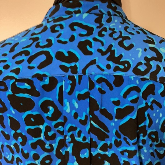 Style & Co Petite Blouse M Blue & Black - Picture 6 of 10